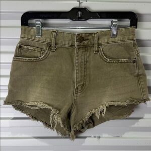 BDG Olive Frayed Jean Shorts 26